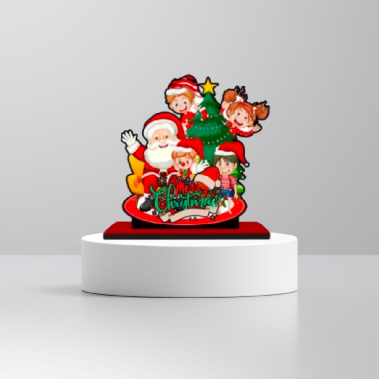 Santa Claus Merry Christmas Table Standee Decoration charming 5.5 inch santa claus sleigh table decor