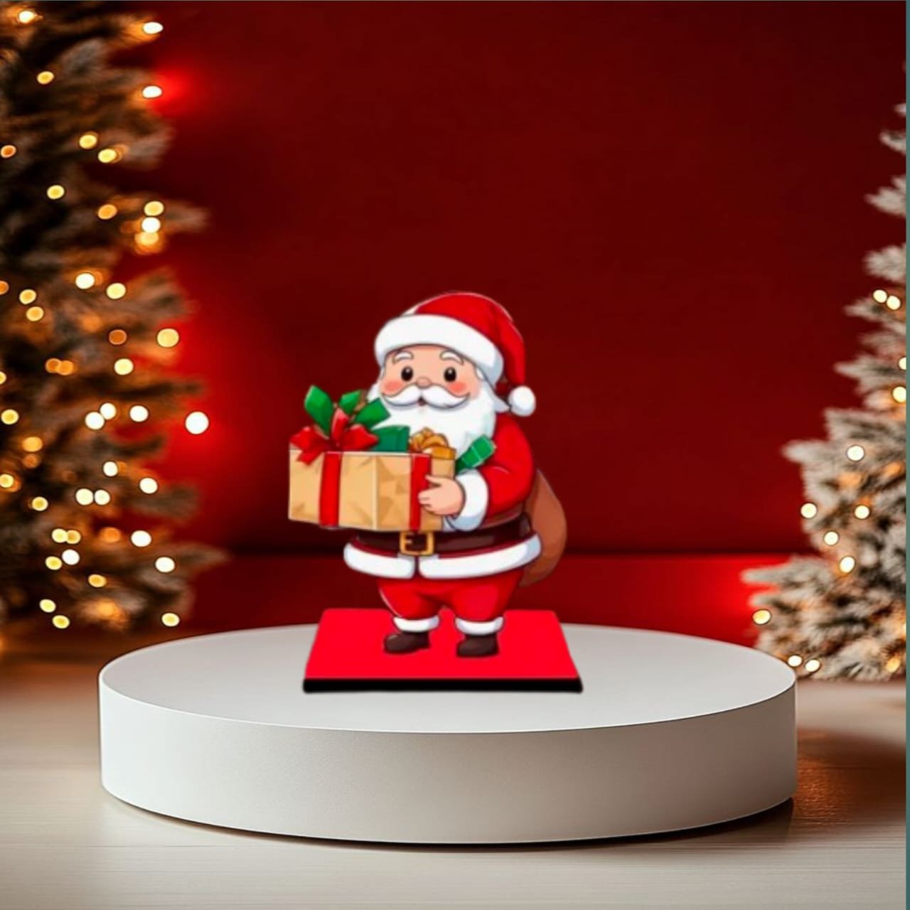 Santa-Claus-Figurine-Christmas-Tabletop-Decoration-Gift-Box charming 5.5 inch santa claus sleigh table decor
