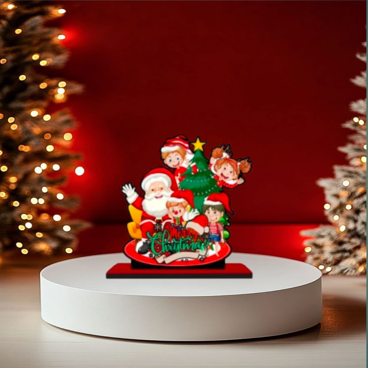 Santa Claus Merry Christmas Table Standee Decoration charming 5.5 inch santa claus sleigh table decor
