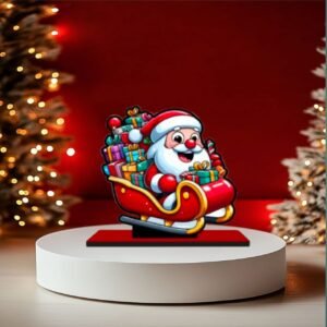 charming 5.5 inch santa claus sleigh table decor