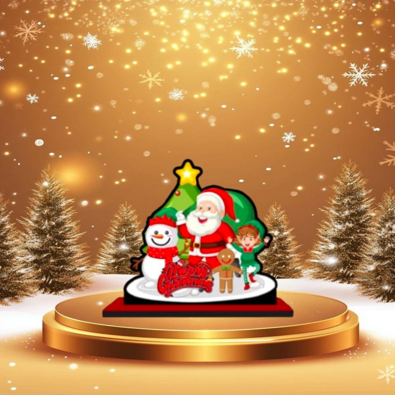 Festive-Holiday-Decor-Santa-Standee-Gold-Bg.jpg charming 5.5 inch santa claus sleigh table decor