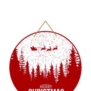 merry christmas wall hanging red reindeer decor (8 inch)