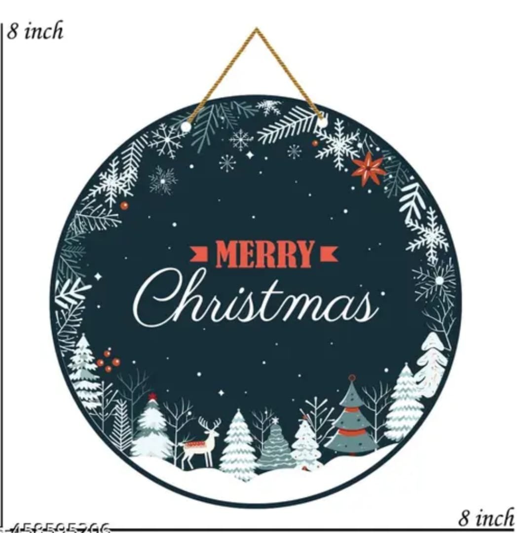 Merry-Christmas-Wooden-Wall-Hanging-8-Inch merry christmas wall hanging red reindeer decor (8 inch)