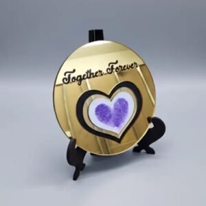 together forever gold mirror keepsake personalized couple gift (2.5")
