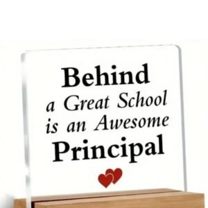 Best Principal Gift Acrylic Plaque 5x4 inch for School Office.